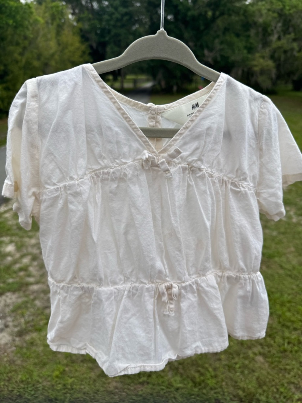 H&M Girls Peplum Short Sleeve Top